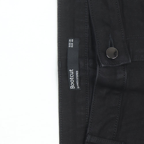 & Other Stories Women Black Bootcut Jeans Size 20 Cotton Blend