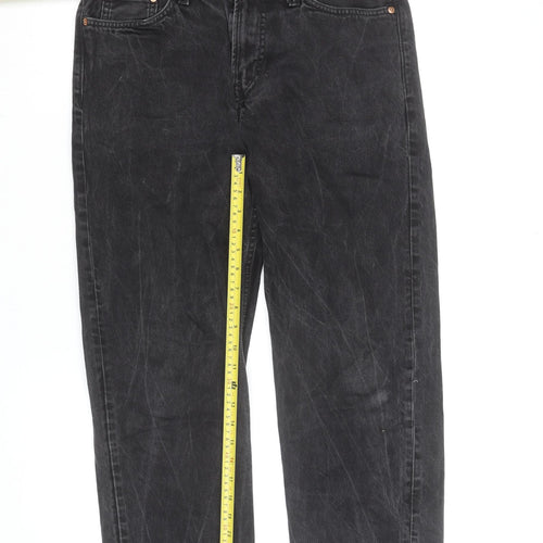 H&M Women’s Black Relaxed Fit Straight High Rise Jeans Size 12