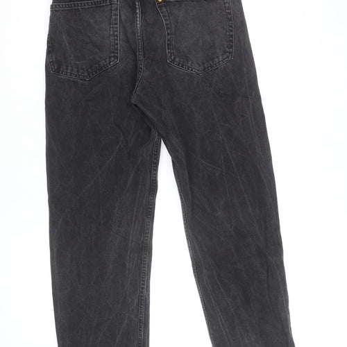 H&M Women’s Black Relaxed Fit Straight High Rise Jeans Size 12