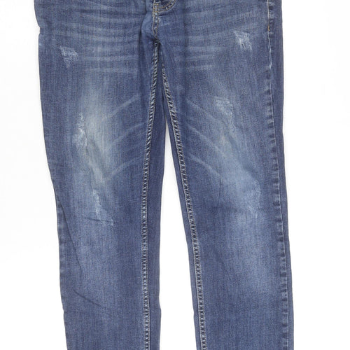 Merish Women's Blue Straight Leg Stretch Jeans Size 16