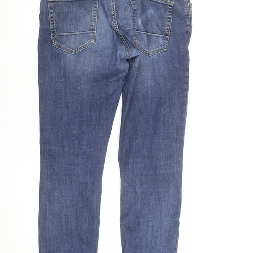 Merish Women's Blue Straight Leg Stretch Jeans Size 16