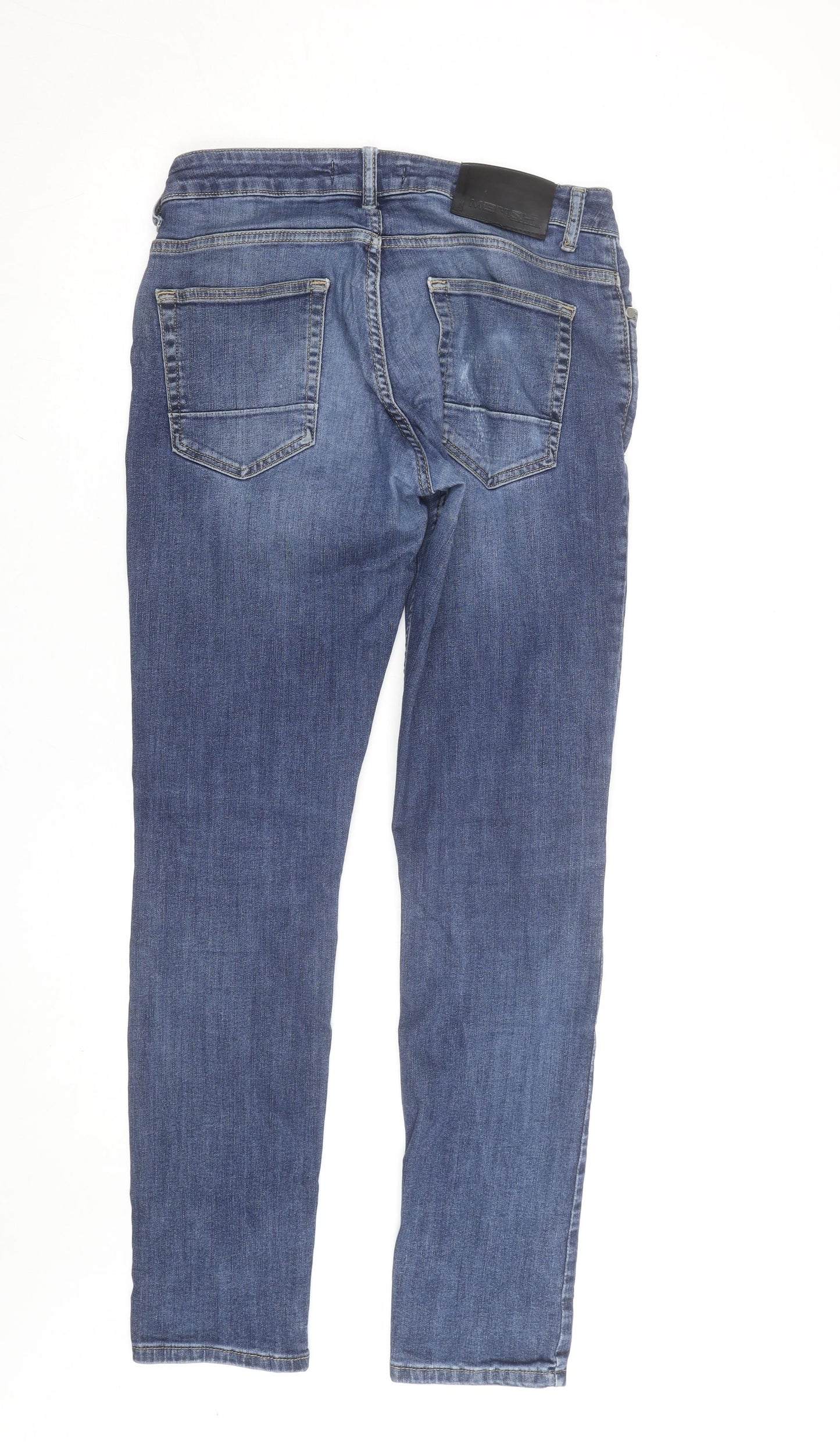 Merish Women's Blue Straight Leg Stretch Jeans Size 16