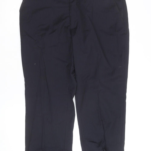 Jeff Banks Men’s Black Pinstripe Wool Blend Dress Trousers 32R