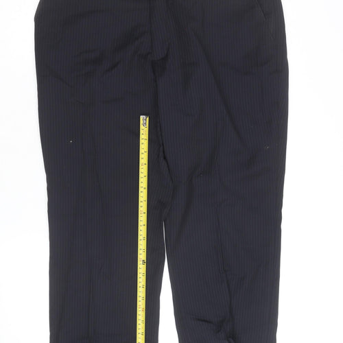 Jeff Banks Men’s Black Pinstripe Wool Blend Dress Trousers 32R