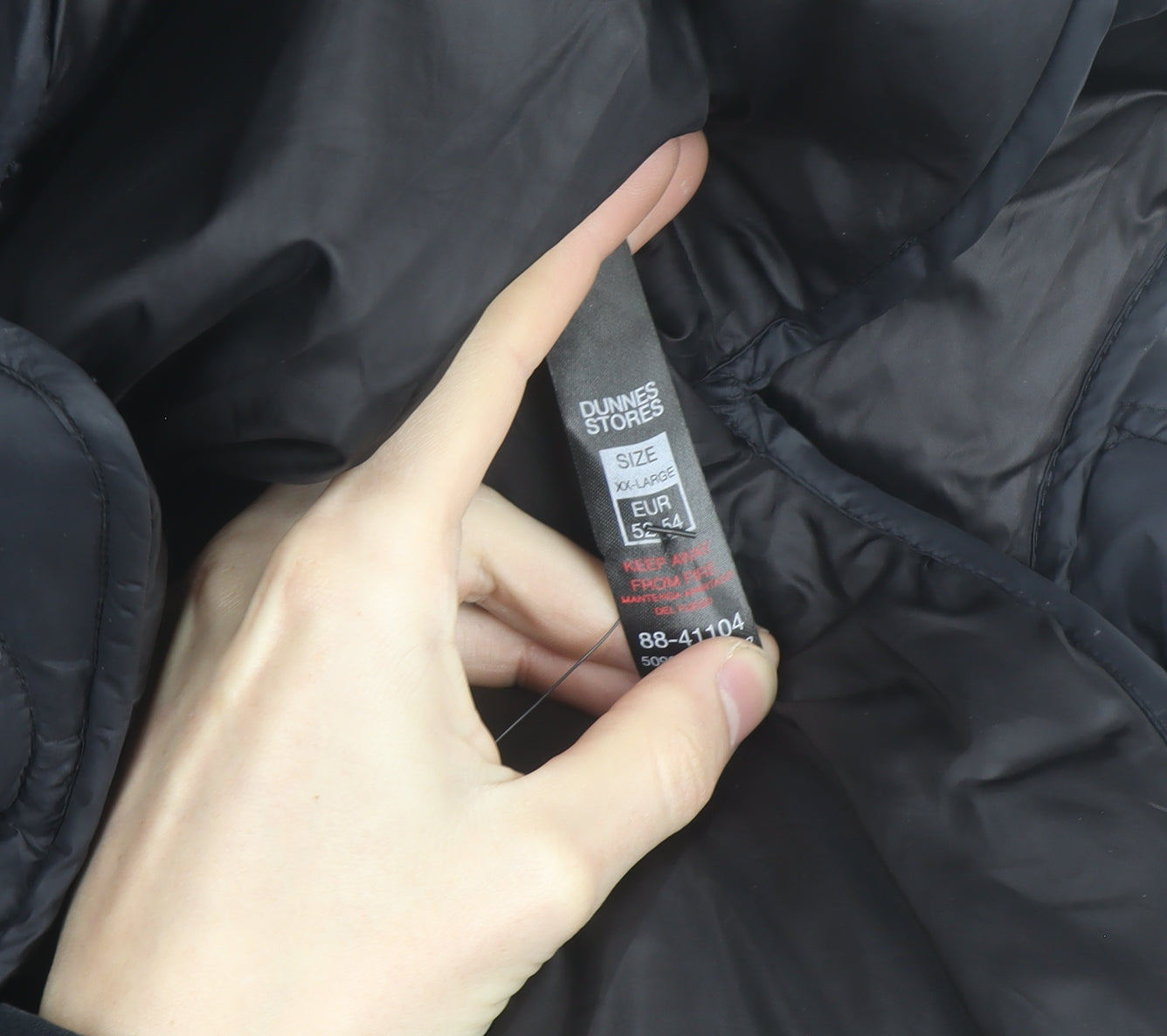 Dunnes Stores Men's Black 2XL Hooded Puffer Jacket