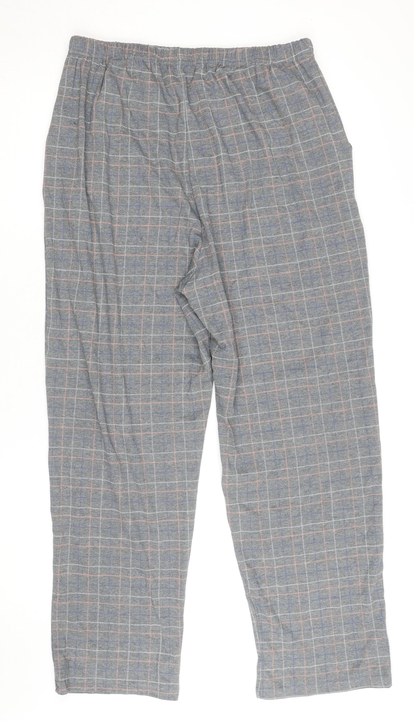 Women's Grey Checked Cotton Flannel Pyjama Pants Size L