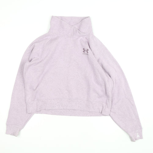 Under Armour Womens Purple Fleece Track Jacket Size S Relaxed Fit