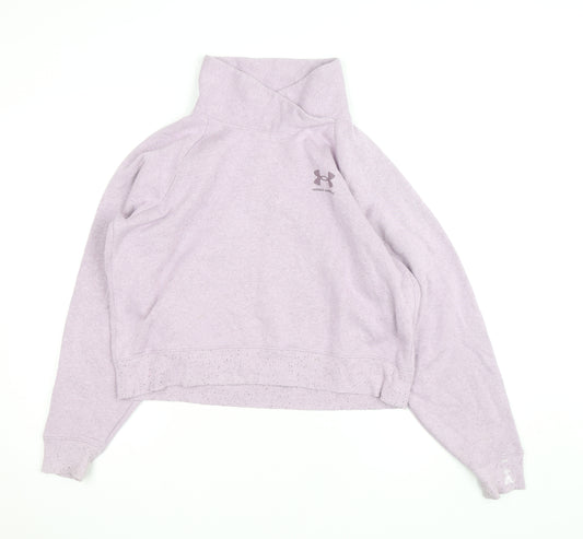 Under Armour Womens Purple Fleece Track Jacket Size S Relaxed Fit