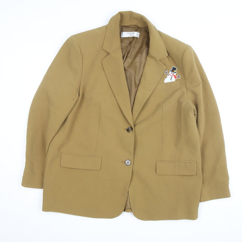 Primark Women Brown Blazer Size M Single-Breasted Twill Jacket