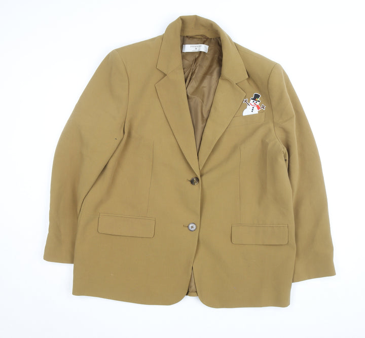 Primark Women Brown Blazer Size M Single-Breasted Twill Jacket