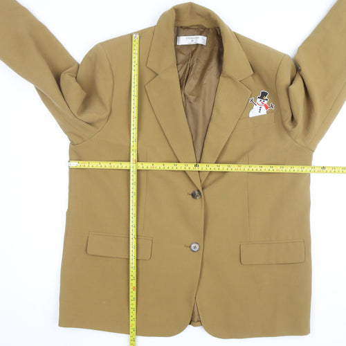 Primark Women Brown Blazer Size M Single-Breasted Twill Jacket