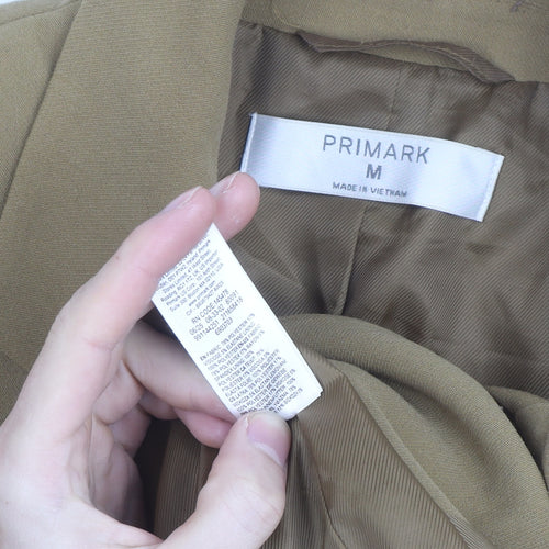 Primark Women Brown Blazer Size M Single-Breasted Twill Jacket