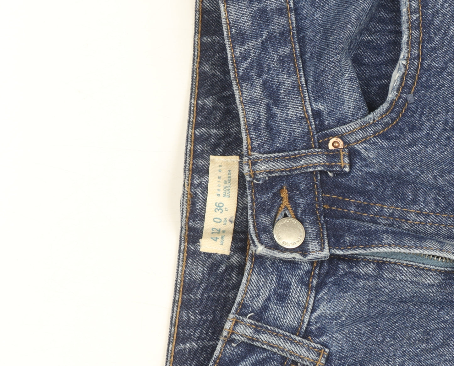 Marks and Spencer Men's Blue 36 Regular Fit Straight Denim Jeans