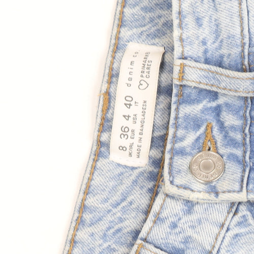 Primark Denim Co Women Light Blue Distressed Mom Jeans Size 8