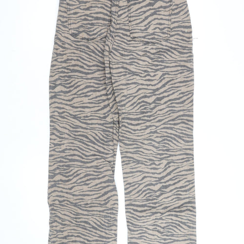 Denim Co. Women’s Beige Animal Print Straight Jeans Size 16