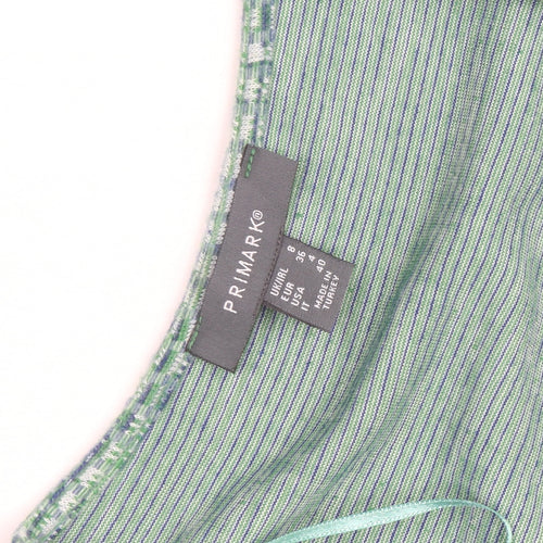 Primark Women’s Green Bodycon Knit Dress Size 8 Long Sleeve Square Neck