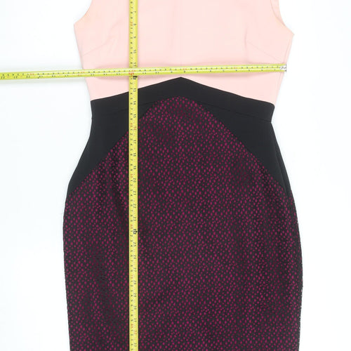 Hybrid Women’s Pink Black Colourblock Bodycon Dress Size 14