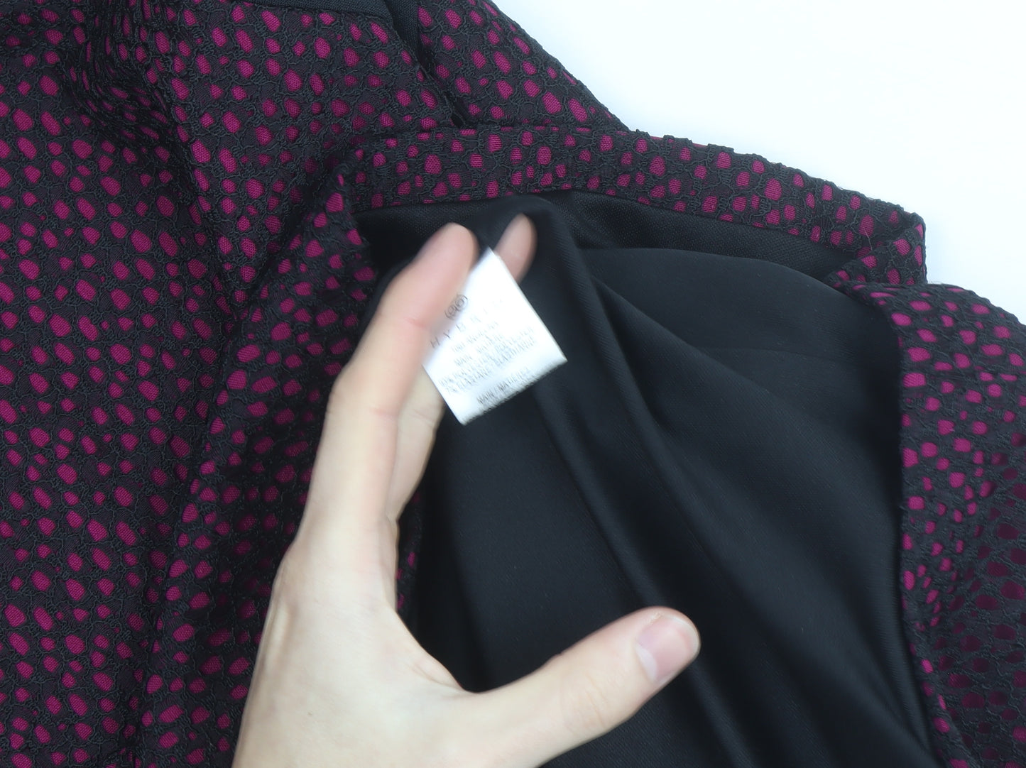 Hybrid Women’s Pink Black Colourblock Bodycon Dress Size 14