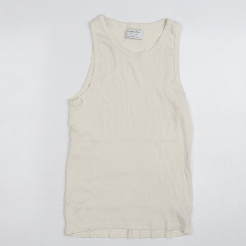 Primark Men's Ivory Sleeveless Cotton Vest Top Size M
