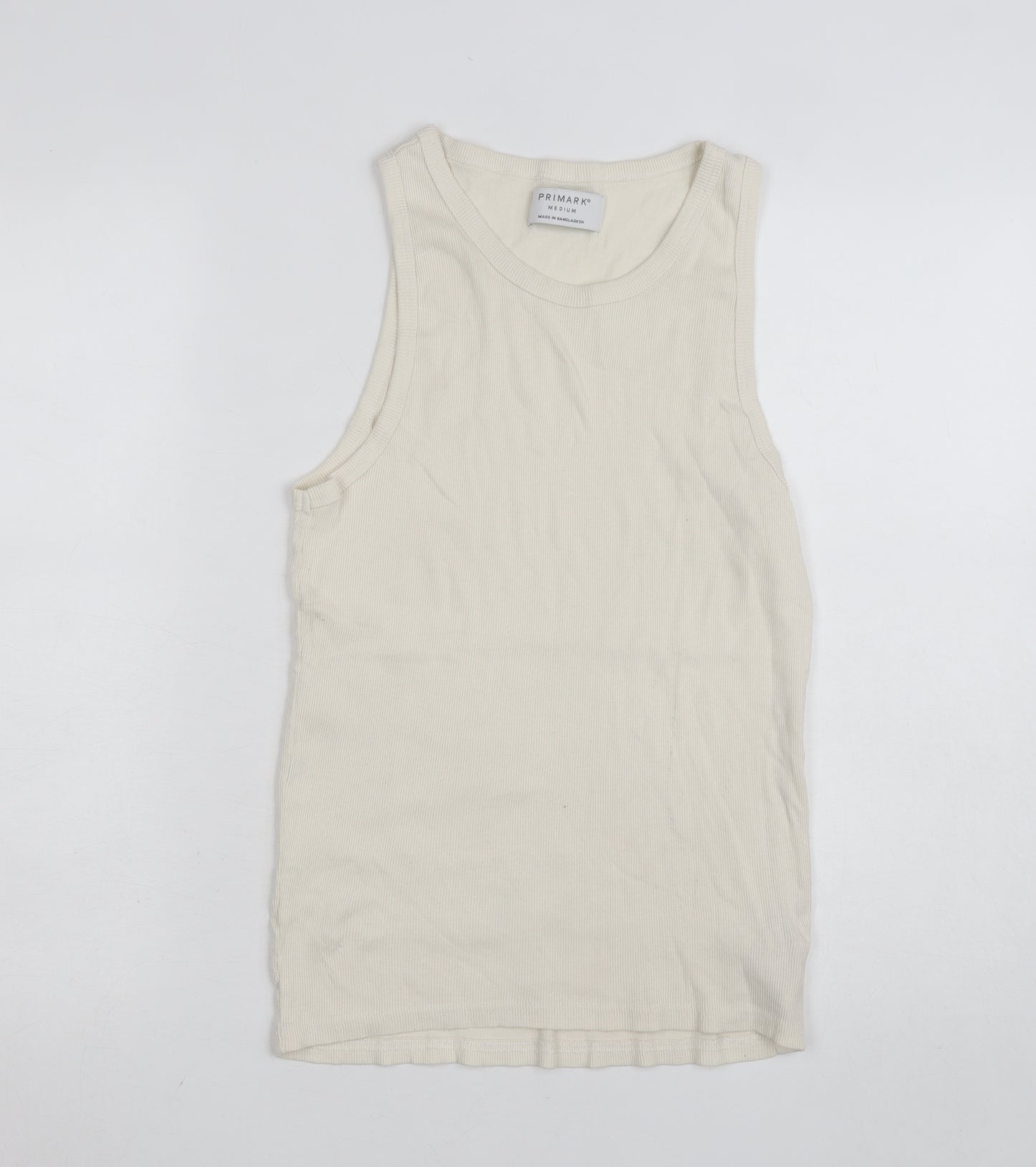Primark Men's Ivory Sleeveless Cotton Vest Top Size M