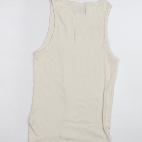 Primark Men's Ivory Sleeveless Cotton Vest Top Size M