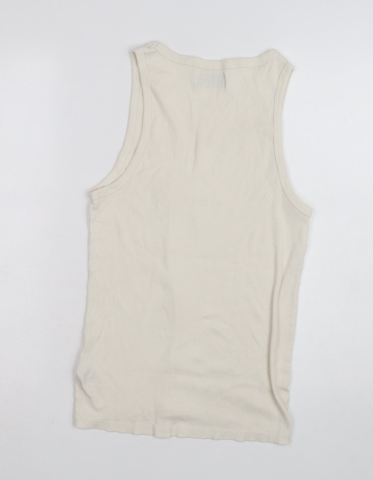 Primark Men's Ivory Sleeveless Cotton Vest Top Size M