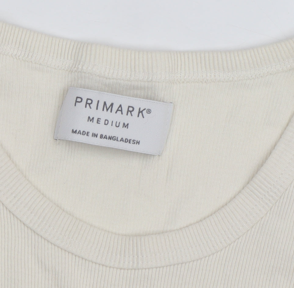 Primark Men's Ivory Sleeveless Cotton Vest Top Size M