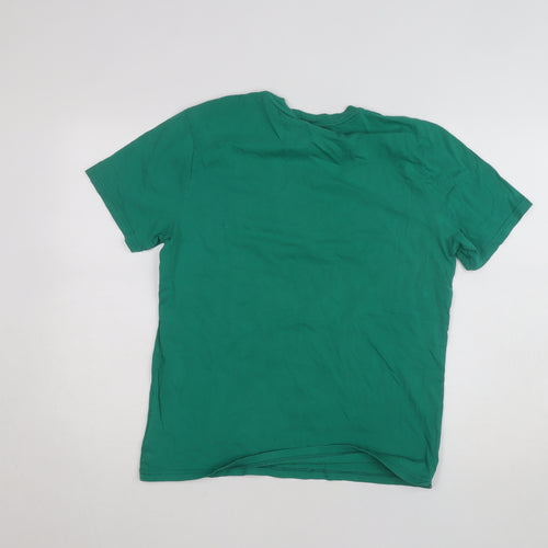 United Colors of Benetton Men's Green Cotton Crew Neck T-Shirt M