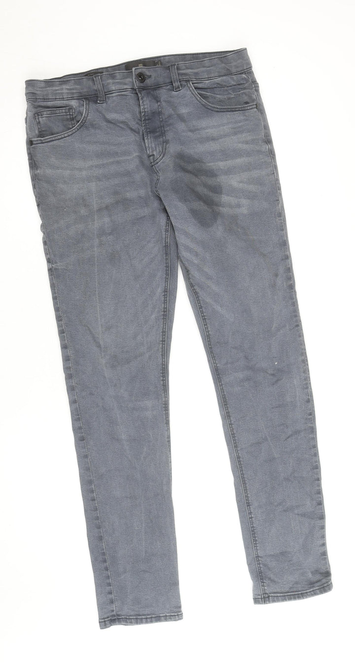 Next Womens Grey Slim Fit Stretch Jeans Size 34L