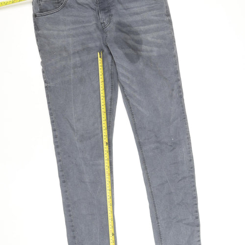 Next Womens Grey Slim Fit Stretch Jeans Size 34L