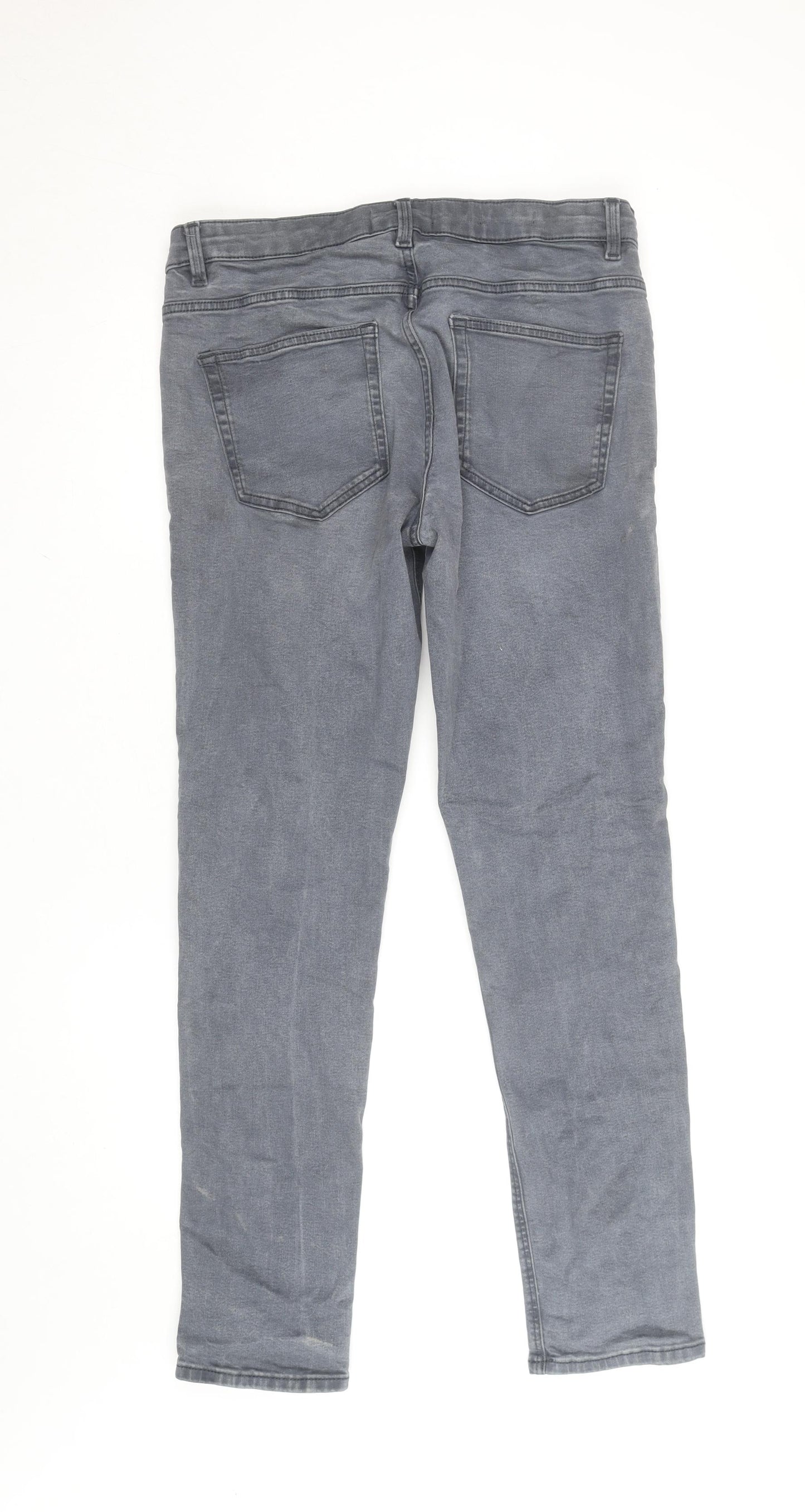 Next Womens Grey Slim Fit Stretch Jeans Size 34L