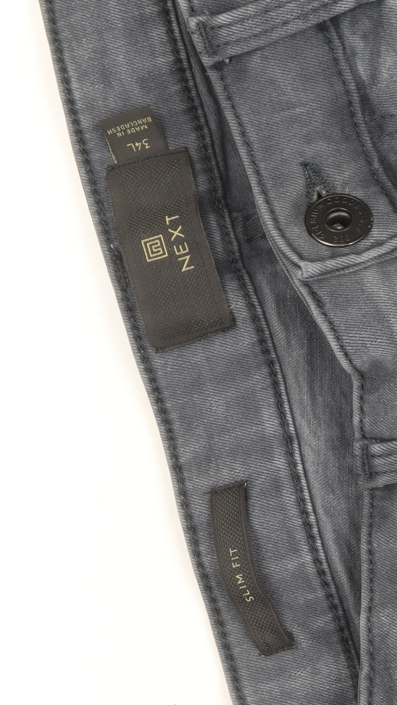 Next Womens Grey Slim Fit Stretch Jeans Size 34L