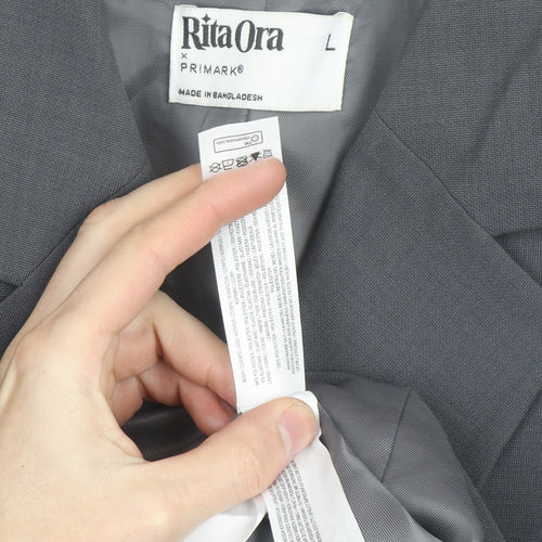 Rita Ora x Primark Women's Grey Blazer L Classic Lined Workwear Jacket