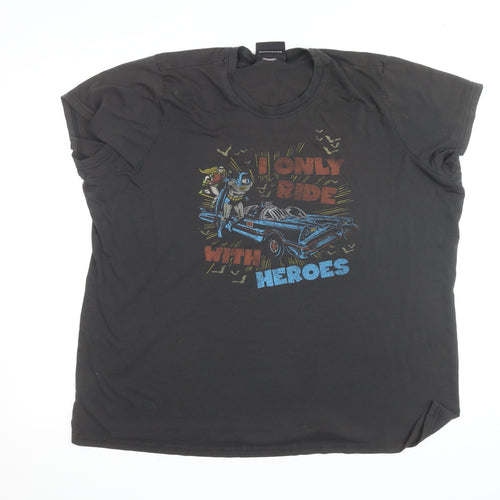 Junk Food Womens Black Superhero Graphic T-Shirt Size L