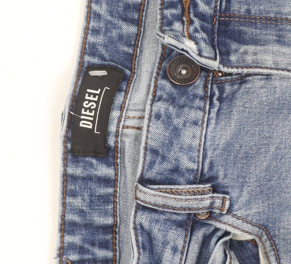 Diesel Men's Blue Regular Fit Straight Denim Jeans 32W 32L