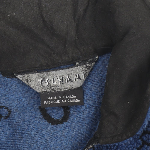 Tsunami Women's Blue Fleece Equestrian Pattern Zip Jacket M
