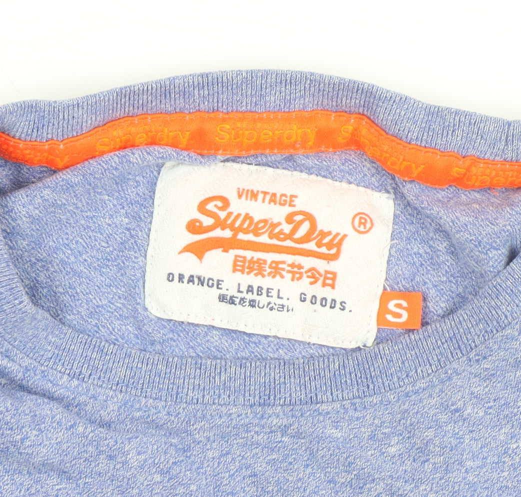 Superdry Men's Blue Vintage Logo Slim Fit Cotton T-Shirt Size S