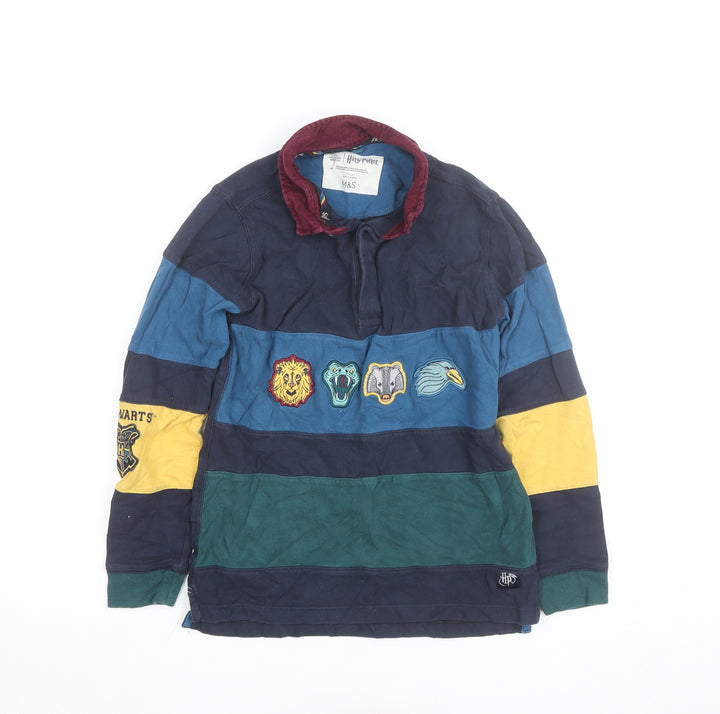 Marks and Spencer Boys Harry Potter Multi-Colour Long Sleeve Rugby Jumper 10-11 Years
