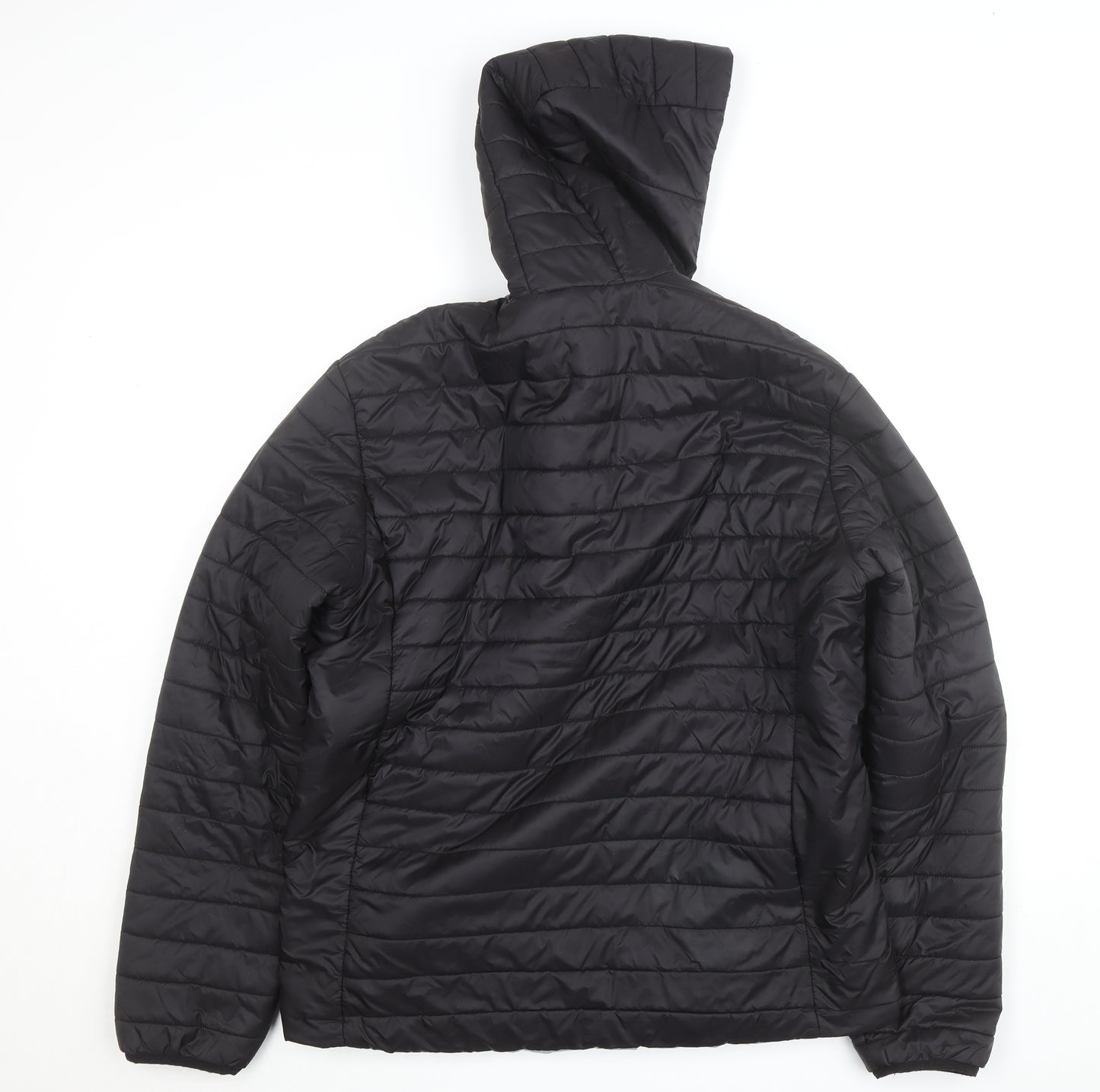 James & Nicholson Men's Black XL Puffer Jacket Hooded Lightweight