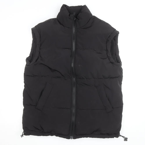 H&M Divided Mens Black Puffer Waistcoat Size S Regular Fit