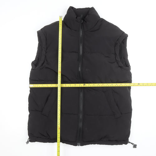 H&M Divided Mens Black Puffer Waistcoat Size S Regular Fit