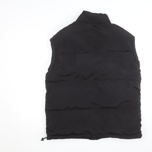 H&M Divided Mens Black Puffer Waistcoat Size S Regular Fit