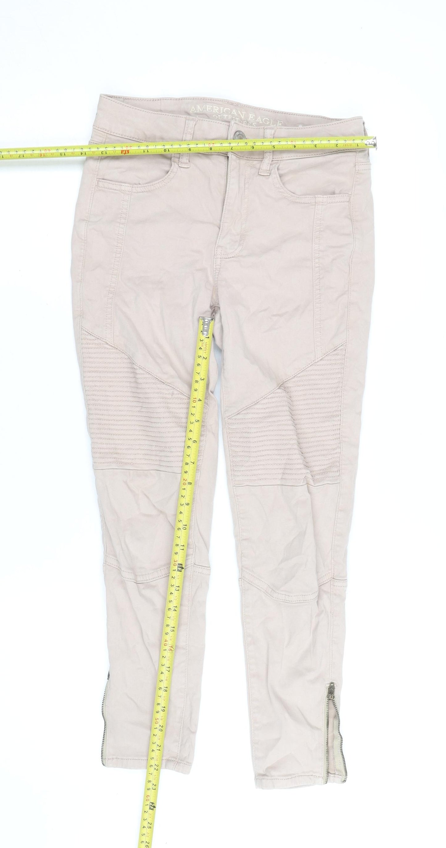 American Eagle Women’s Beige Cargo Skinny Trousers Size 6