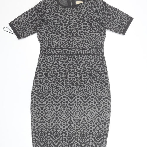 Fenn Wright Manson Women’s Grey Animal Print Sheath Dress Size M
