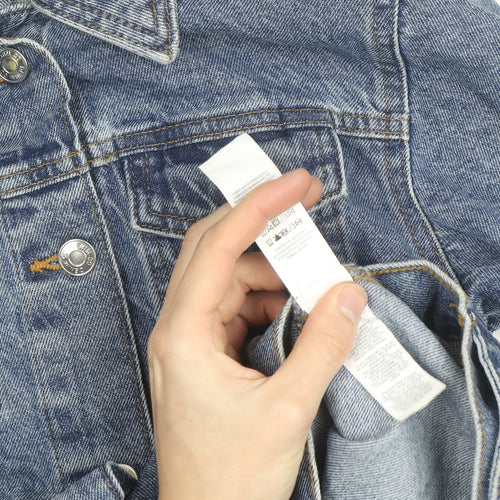 Primark Men's Blue Denim Button Jacket Size S Regular Fit