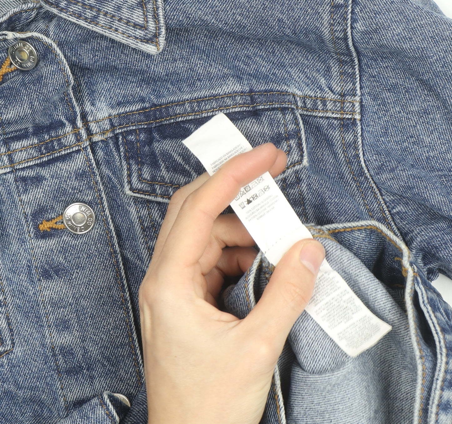 Primark Men's Blue Denim Button Jacket Size S Regular Fit