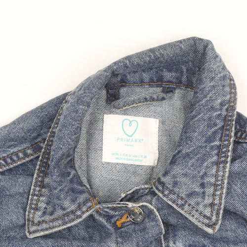 Primark Men's Blue Denim Button Jacket Size S Regular Fit