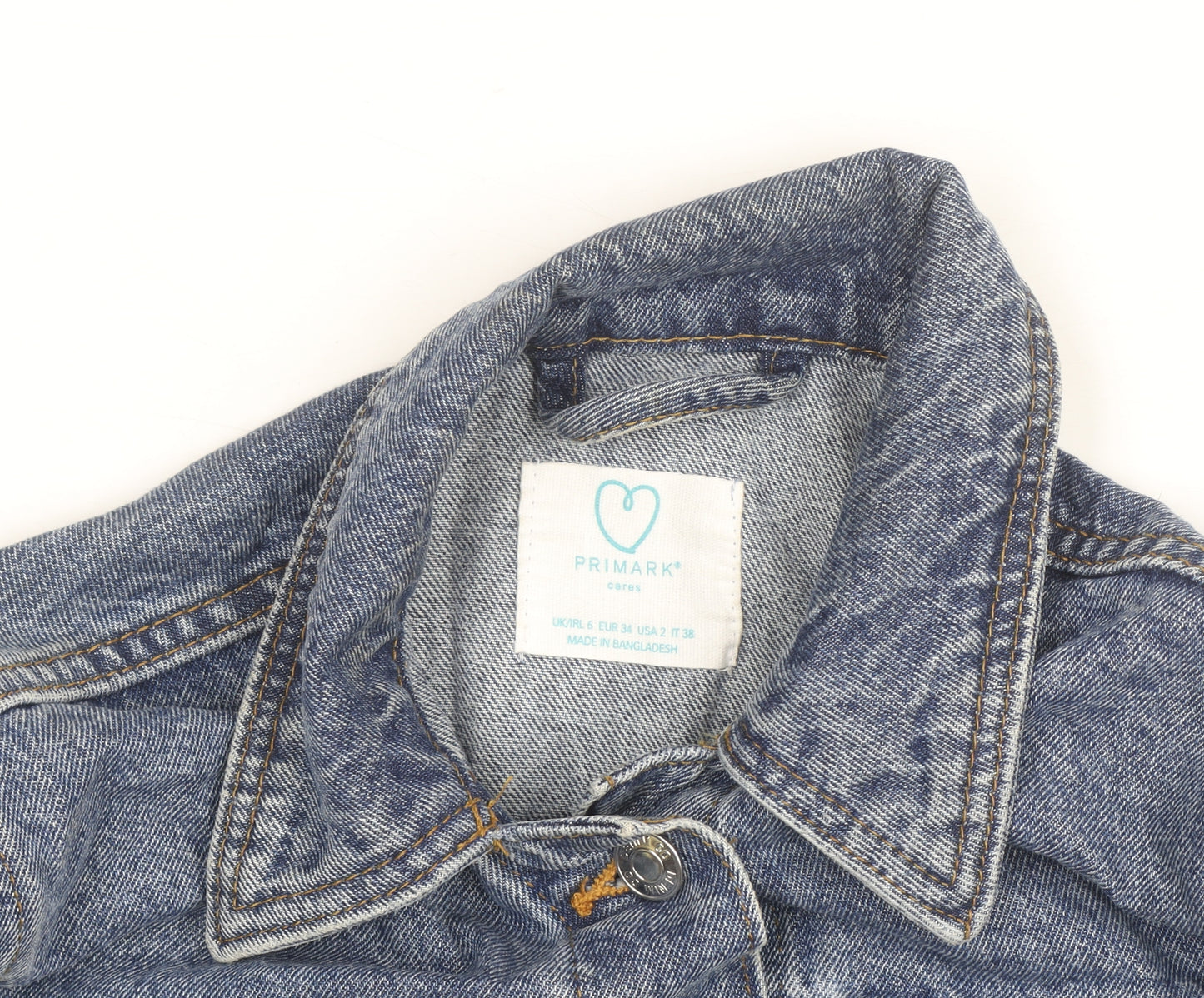 Primark Men's Blue Denim Button Jacket Size S Regular Fit