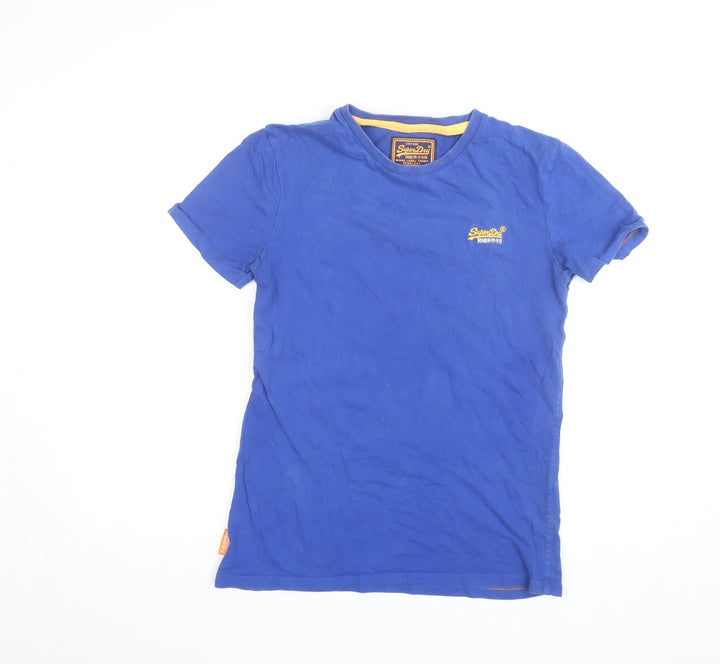 Superdry Men's Blue Vintage Orange Label Slim T-Shirt Size S