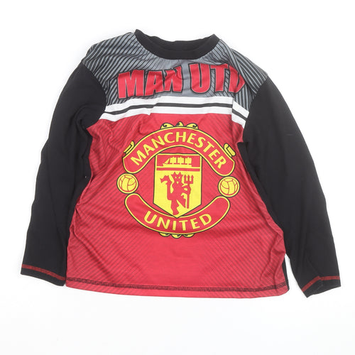 Manchester United Boys Red Long Sleeve Football T-Shirt 9-10 Years